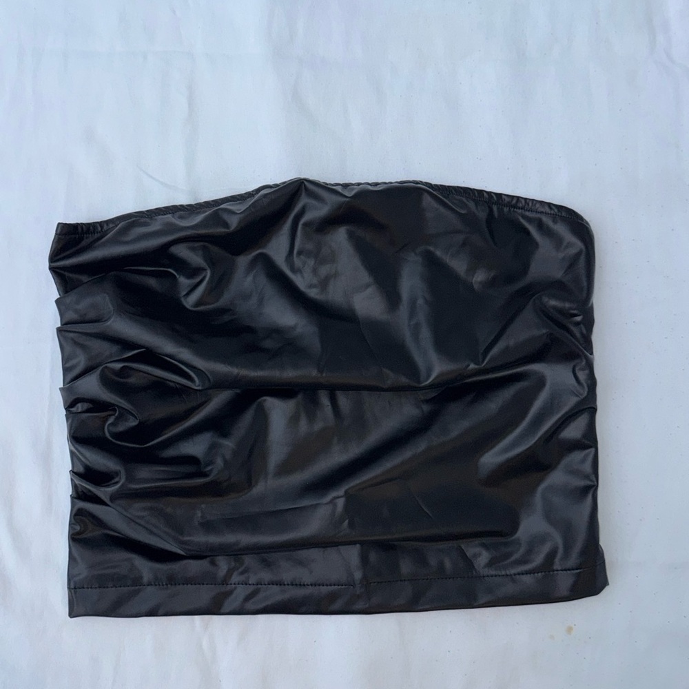 Black Leather Strapless